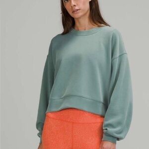 Lululemon Softstreme Perfectly Oversized Cropped Crew Tidewater Teal 10